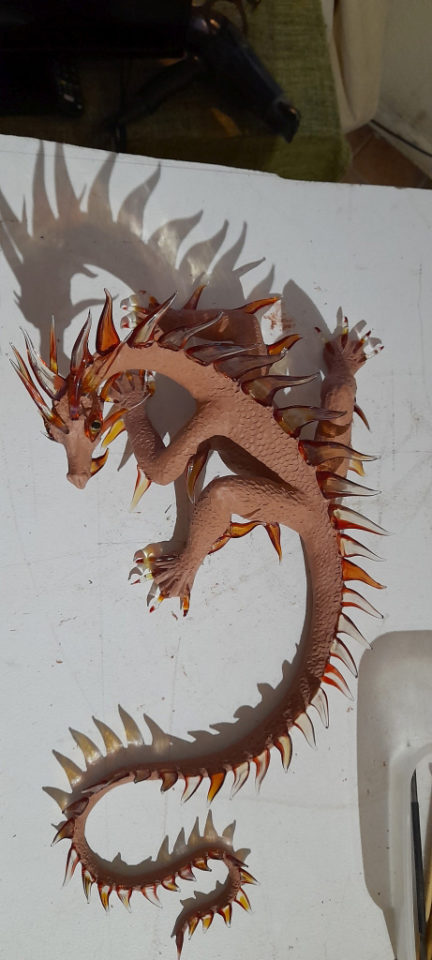 Bronze and Glass Dragon Sculpture #1.4