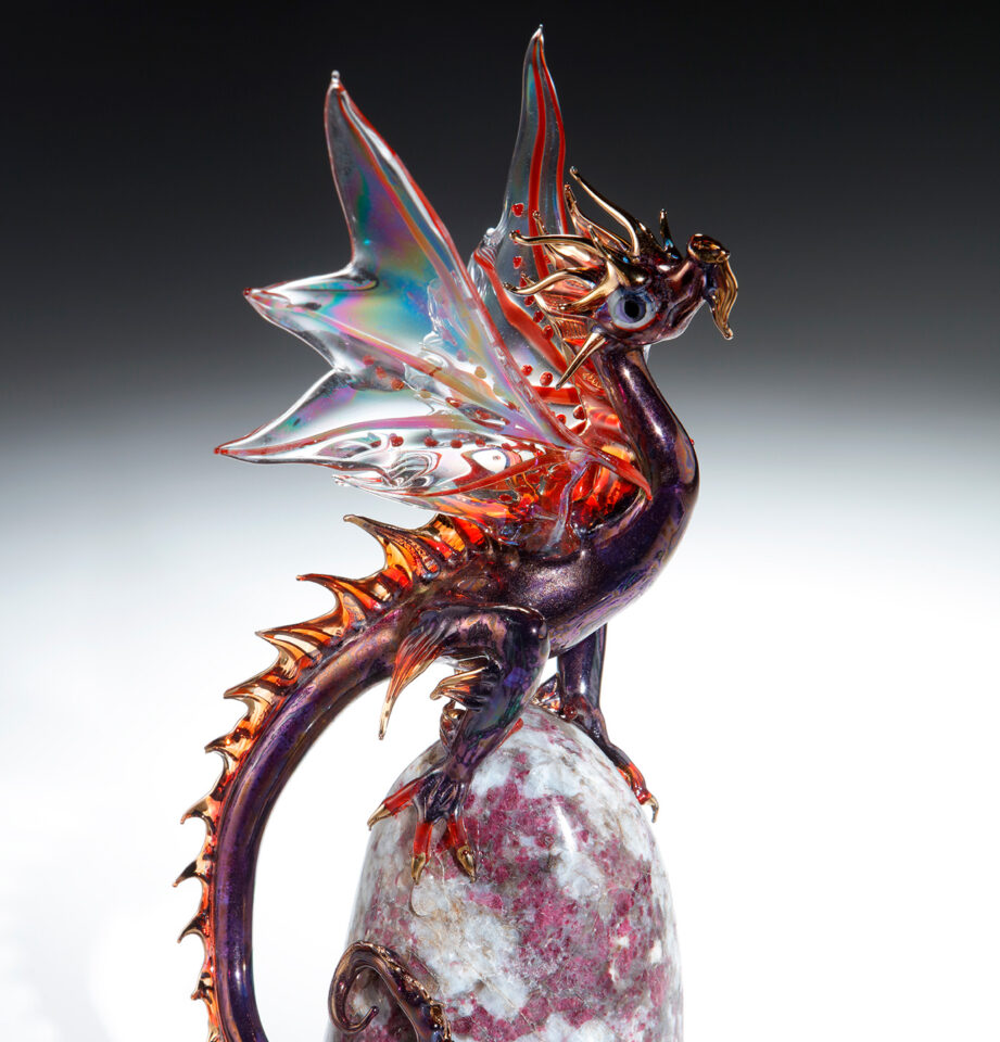 Dragon on Tourmalated Quartz