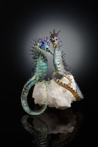 Seahorses on Quartz Base