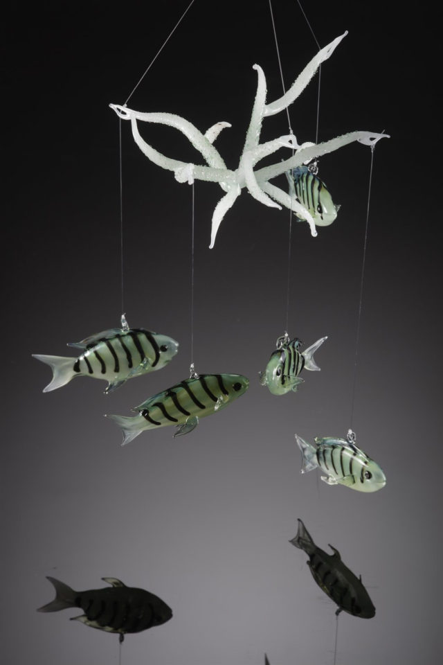 Fish and coral mobile
