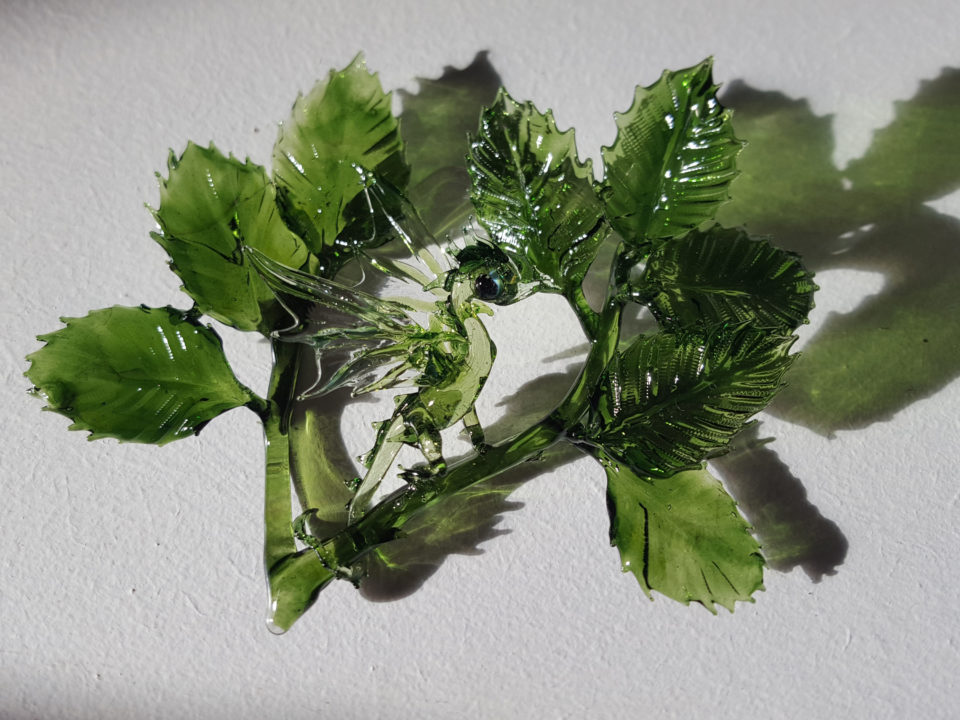 Mini Dragon in leaves 1